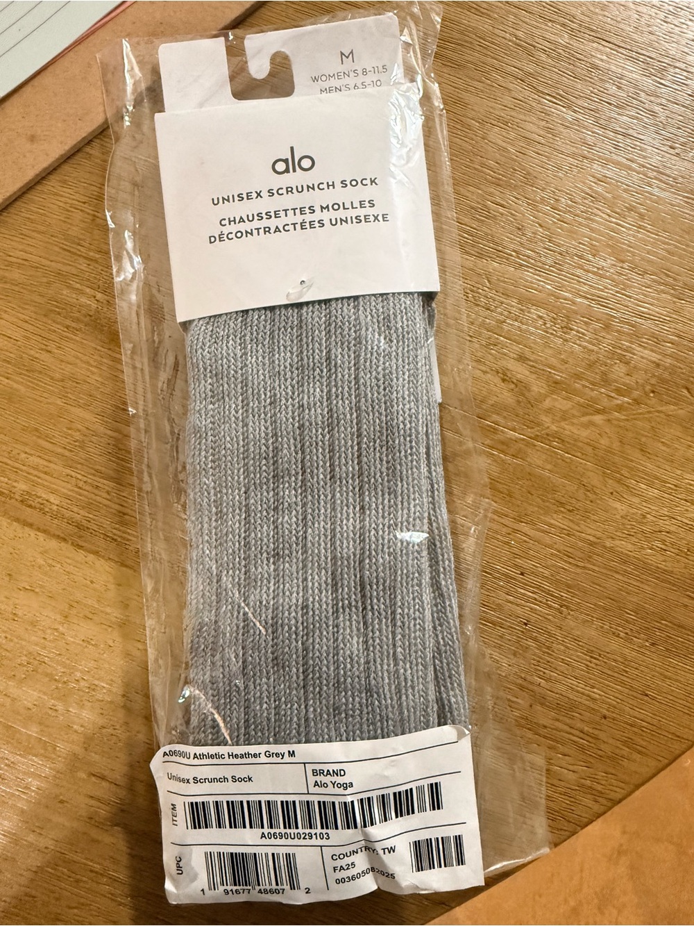 ALO Yoga Athletic Heather Grey Unisex Scrunch Socks